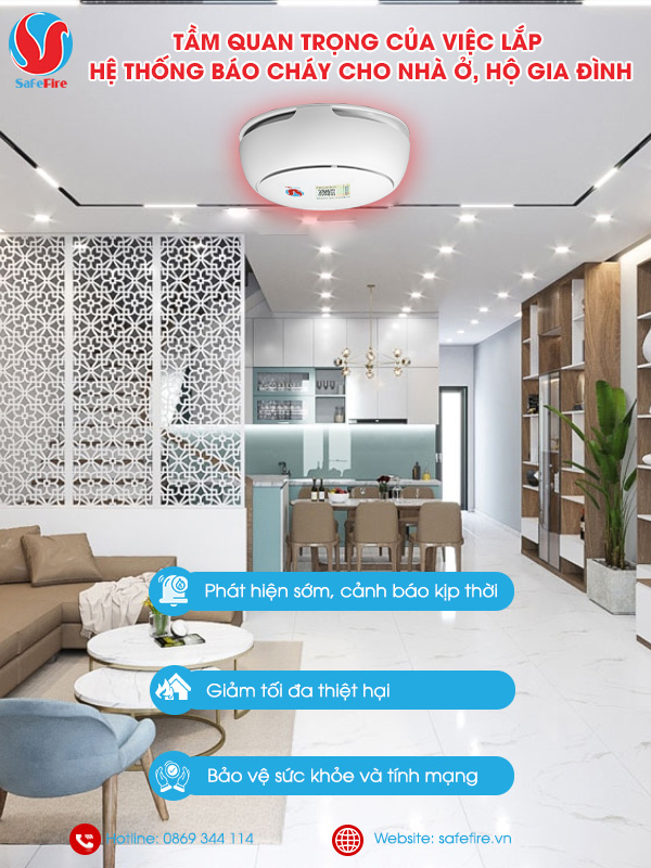 Tầm quan trọng của việc lắp đặt hệ thống báo cháy cho nhà ở, hộ gia đình
