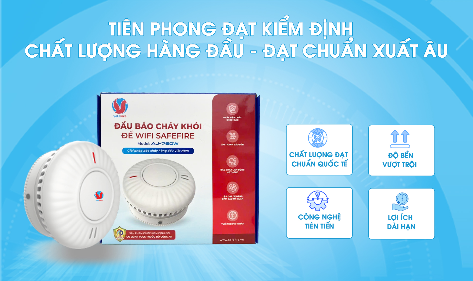 Thiết bị báo cháy không dây Safefire tiên phong đạt chuẩn châu âu