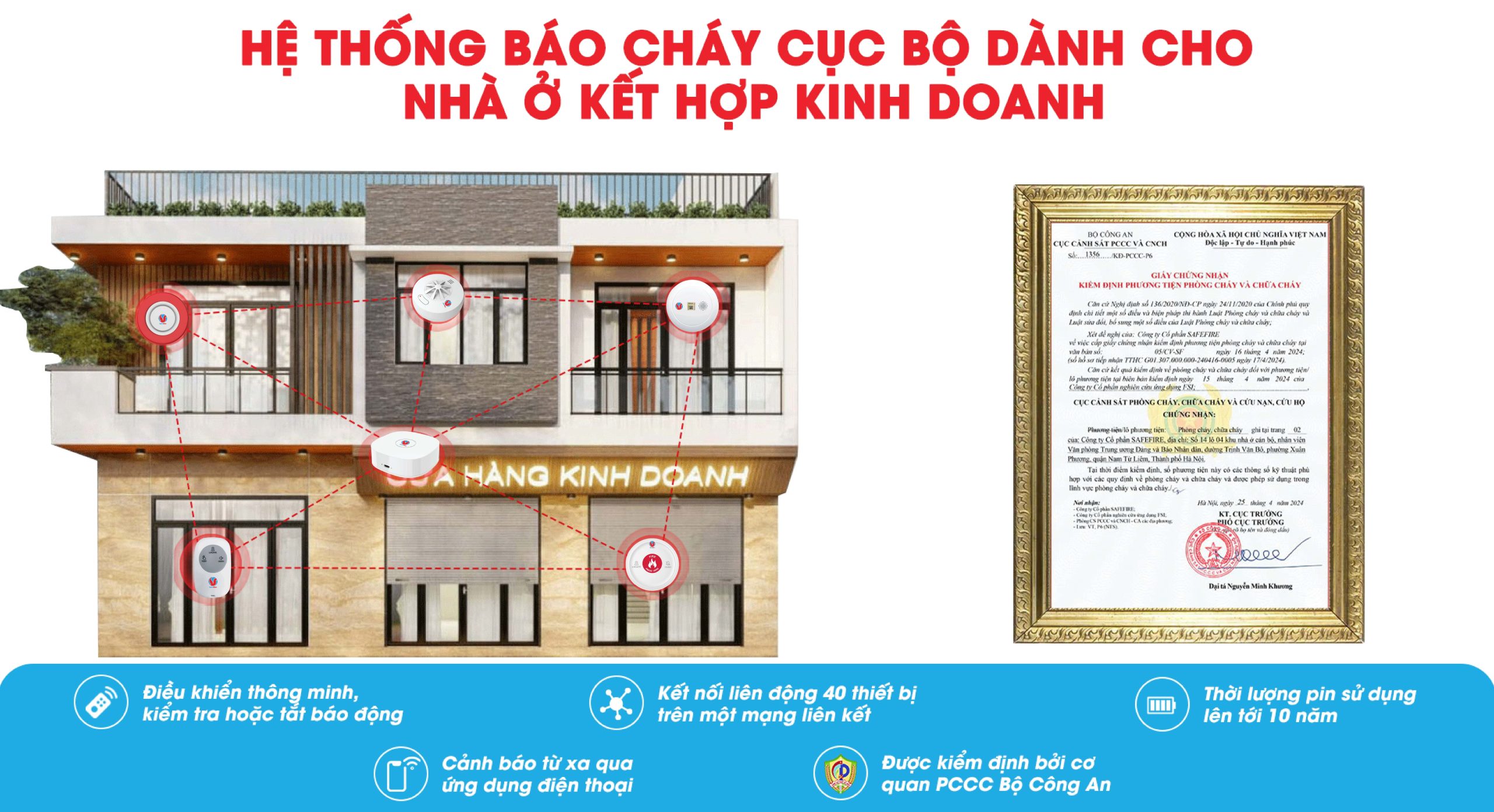 Mô phỏng hệ thống báo cháy Safefire cho nhà ở kết hợp kinh doanh