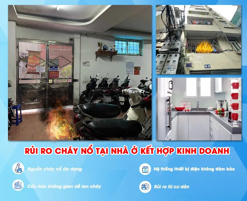 Rủi ro cháy nổ tại nhà ở kết hợp kinh doanh