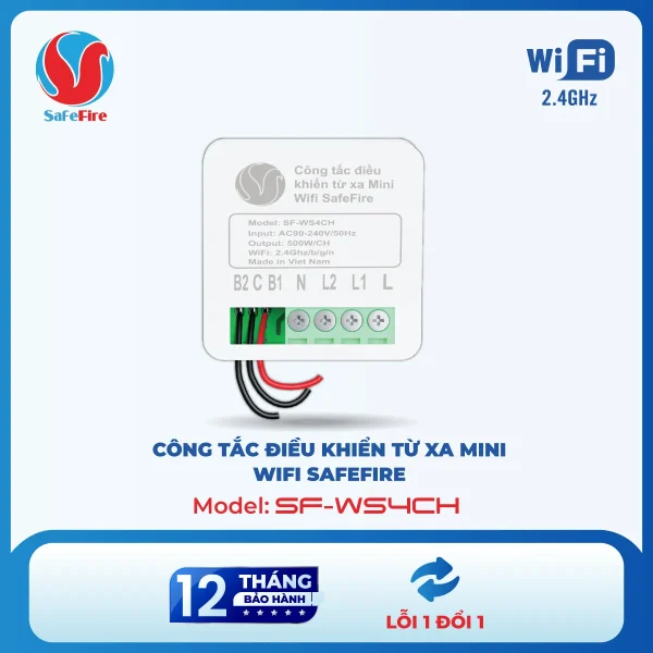 Công tắc điều khiển từ xa mini wifi SafeFire SF-WS4CH