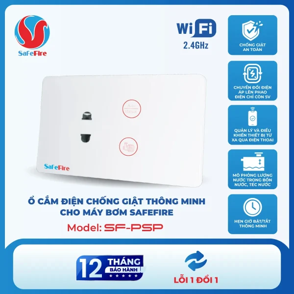 Ổ cắm điện chống giật thông minh cho máy bơm SafeFire SF-PSP