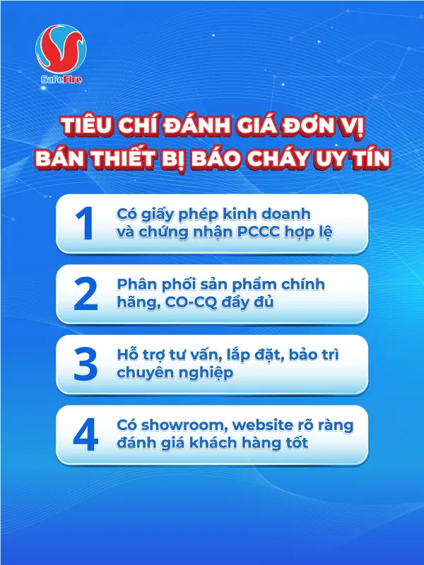 tiêu chí đánh giá đơn vị bán thiết bị báo cháy uy tín