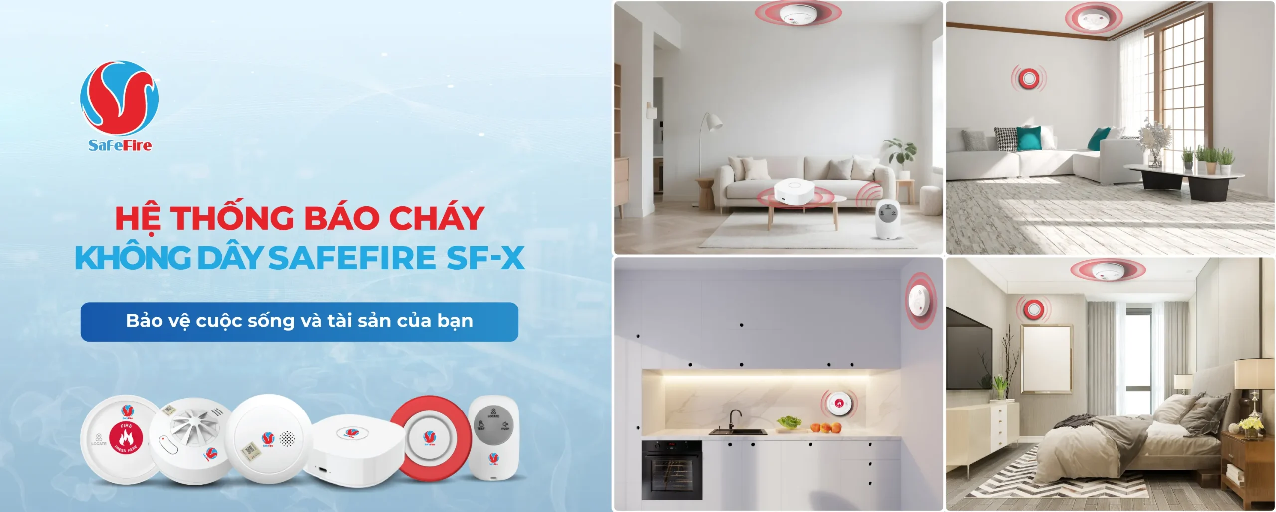Hệ thống báo cháy cục bộ liên động không dây SafeFire SF-X