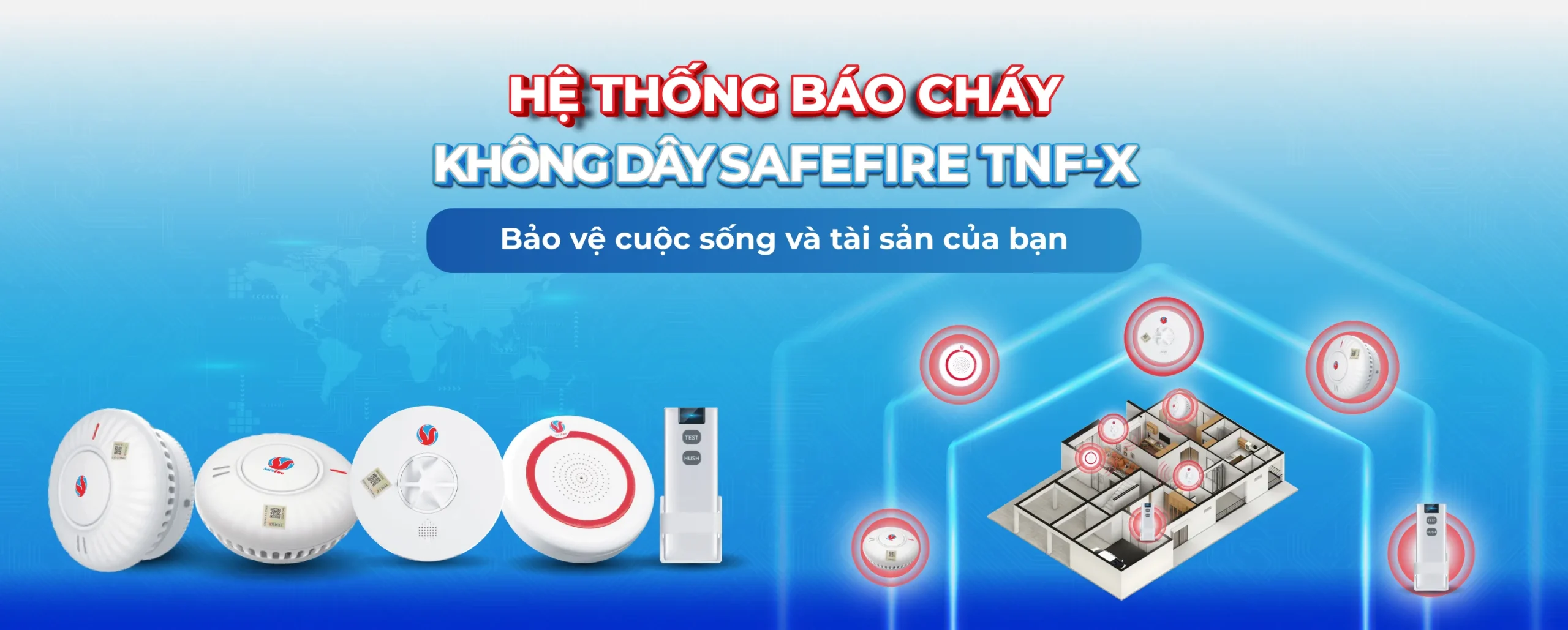 Hệ thống báo cháy cục bộ liên động không dây SafeFire TNF-X
